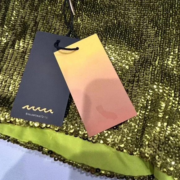 LE SUPERBE Lila Sequin Cami in Green Size XS - Picture 4 of 13